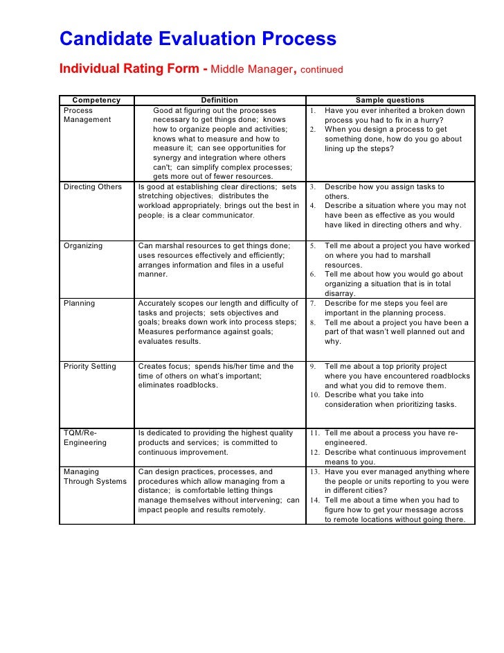 assessment form sample