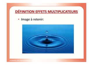 DÉFINITION EFFETS MULTIPLICATEURS
• Image à retenir:
 