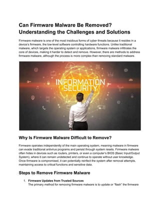 Can Firmware Malware Be Removed - SafeAeon | PDF
