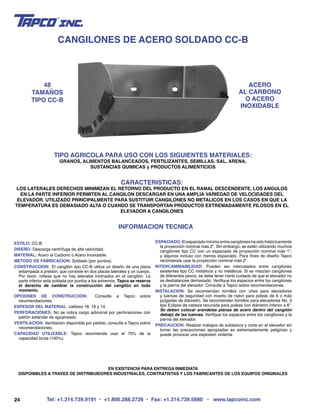Cangilones Tapco. | PDF