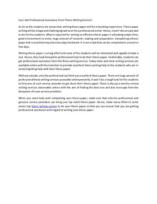 Professional thesis writer