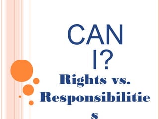 CAN
    I?
  Rights vs.
Responsibilitie
      s
 