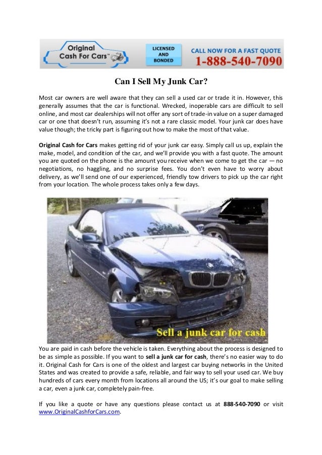 where can i sell my old car