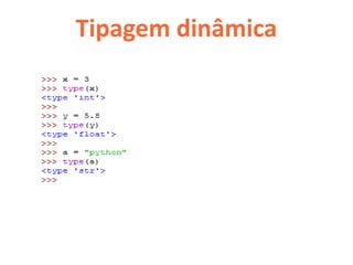 Tipagem dinâmica
 