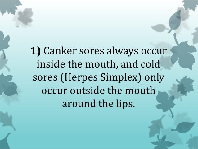 Canker sores and herpes... a clarification