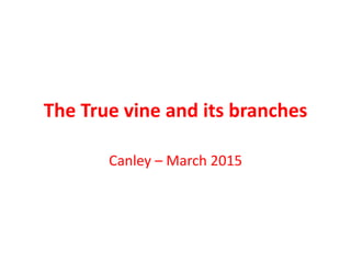 The True vine and its branches
Canley – March 2015
 