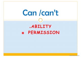 ABILITY
PERMISSION
Can /can’t
iSLCollective.com
 