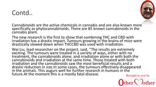 Contd..
Cannabinoids are the active chemicals in cannabis and are also known more
specifically as phytocannabinoids. There...