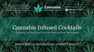Cannabis Infused Cocktails
Combining Craft Spirits and Top Shelf Flower into tasty little cocktails
Warren Bobrow | Business Owner, Cocktail Whisperer
 