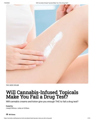 Can Cannabis Topicals Cause You to Fail a Drug Test?