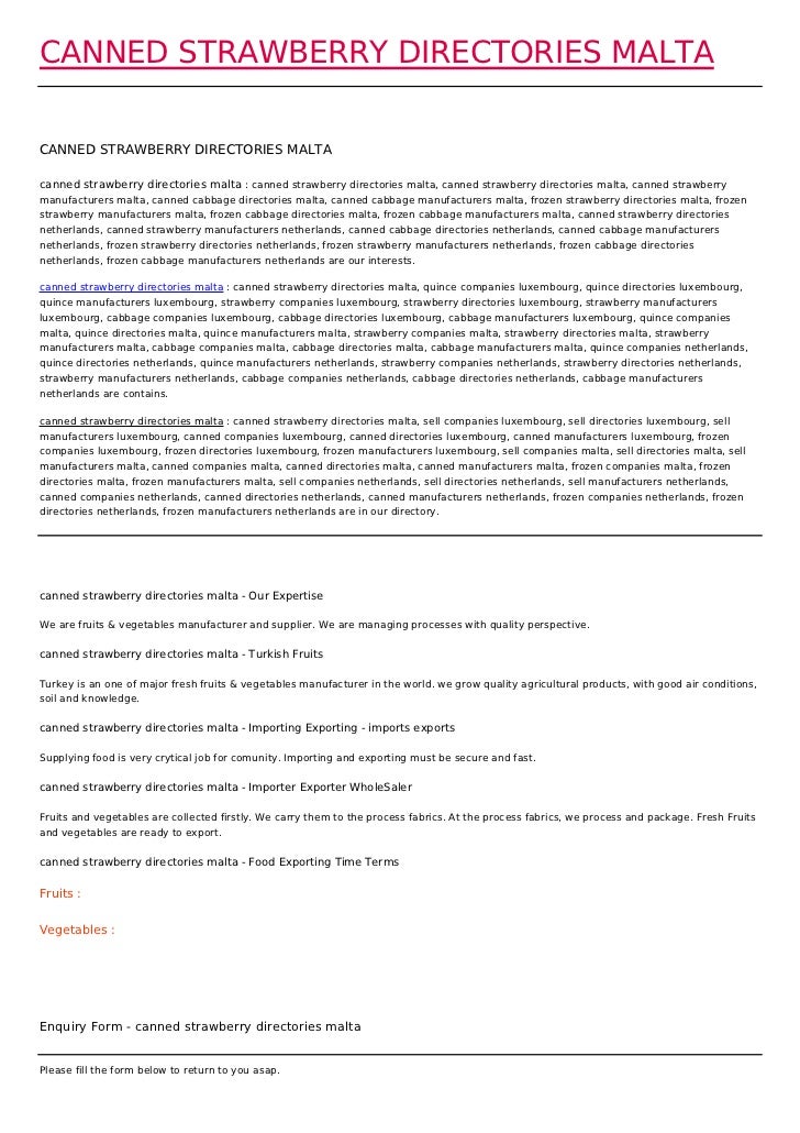 Canned strawberrydirectoriesmalta