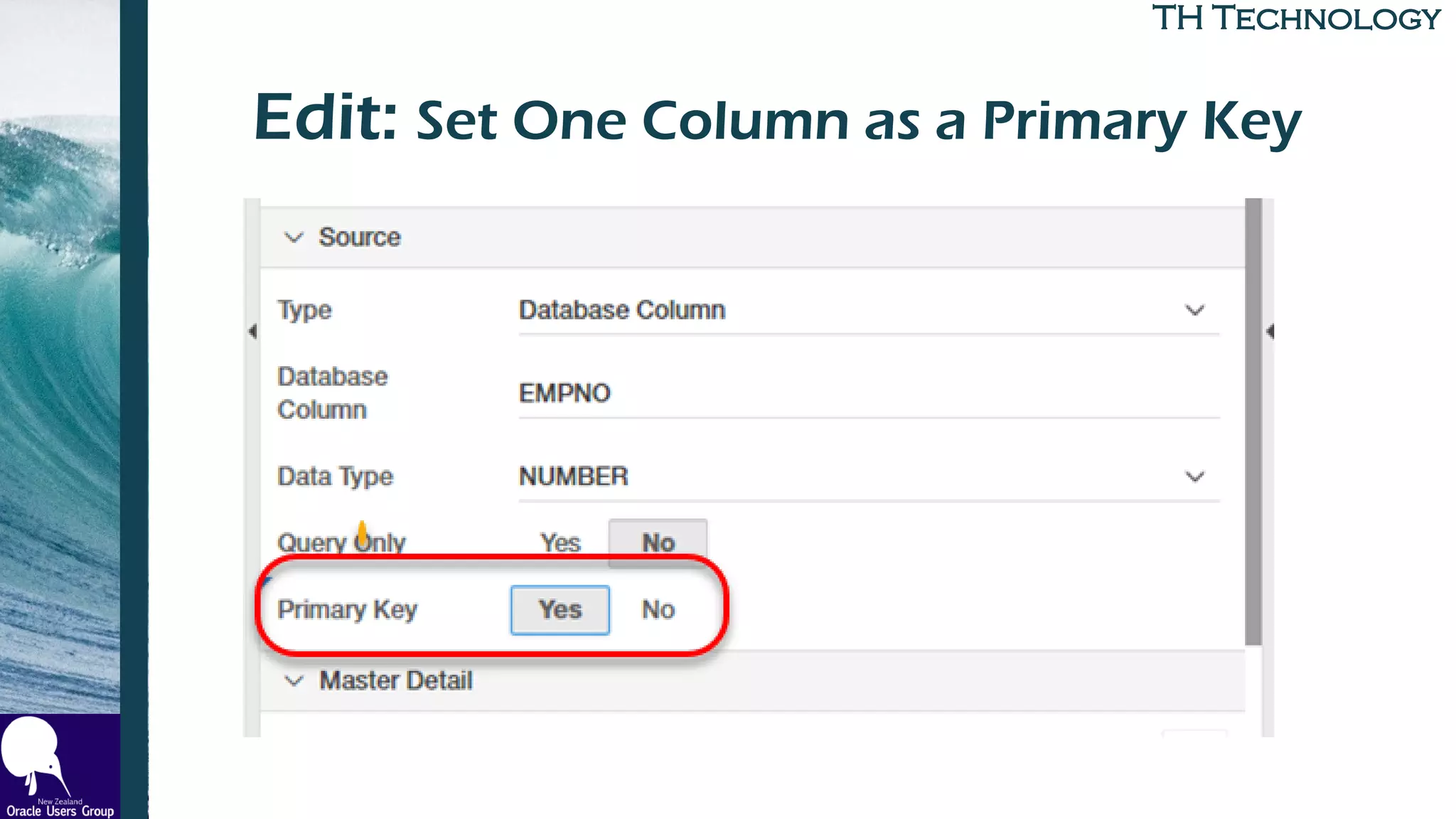 TH TechnologyTH Technology
Edit: Set One Column as a Primary Key
 