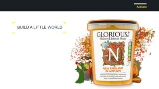 Glorious Soup created a
context for its product, likening it
to ‘strolling under a colourful
tree canopy’.
 