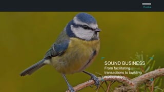 Every sensory cue affects
how people feel.
Birdsong isn’t just nice to
listen to—it’s been used
hospitals, airports, class...