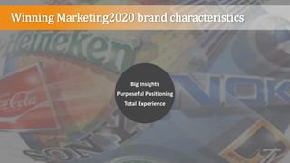 Winning Marketing2020 brand characteristics
Big Insights
Purposeful Positioning
Total Experience
 