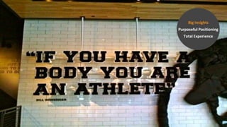 Big Insights
Purposeful Positioning
Total Experience
 