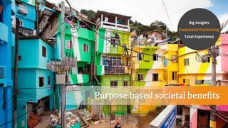Purpose based societal benefits
Big Insights
Purposeful Positioning
Total Experience
 