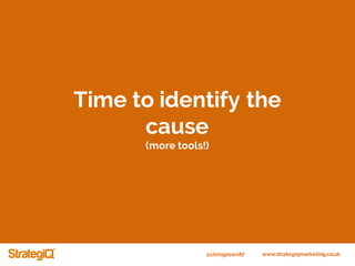 @chrisgreen87 www.strategiqmarketing.co.uk
Time to identify the
cause
(more tools!)
 