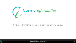 www.cannyinformatics.com 1
Business Intelligence solution in Human Resource
Canny Informatics
 