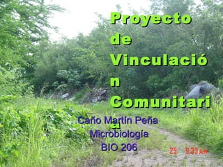 Proyecto de Vinculación Comunitaria C a ñ o Martín Pe ñ a  Microbiología BIO 206 