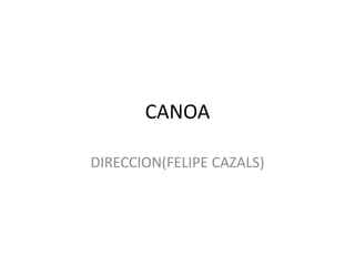 CANOA DIRECCION(FELIPE CAZALS) 