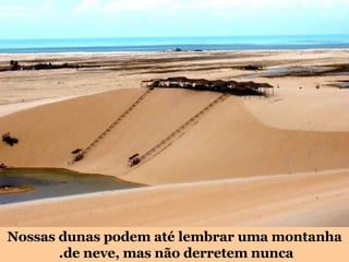 Nossas dunas podem até lembrar uma montanha de neve, mas não derretem nunca.   