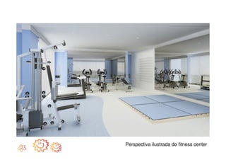 Perspectiva ilustrada do fitness center
 
