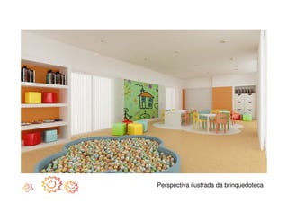 Perspectiva ilustrada da brinquedoteca
 