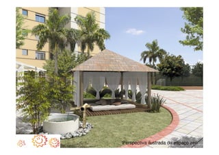 Perspectiva ilustrada do espaço zen
 