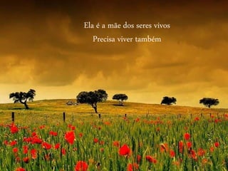 Ela é a mãe dos seres vivos
Precisa viver também
 