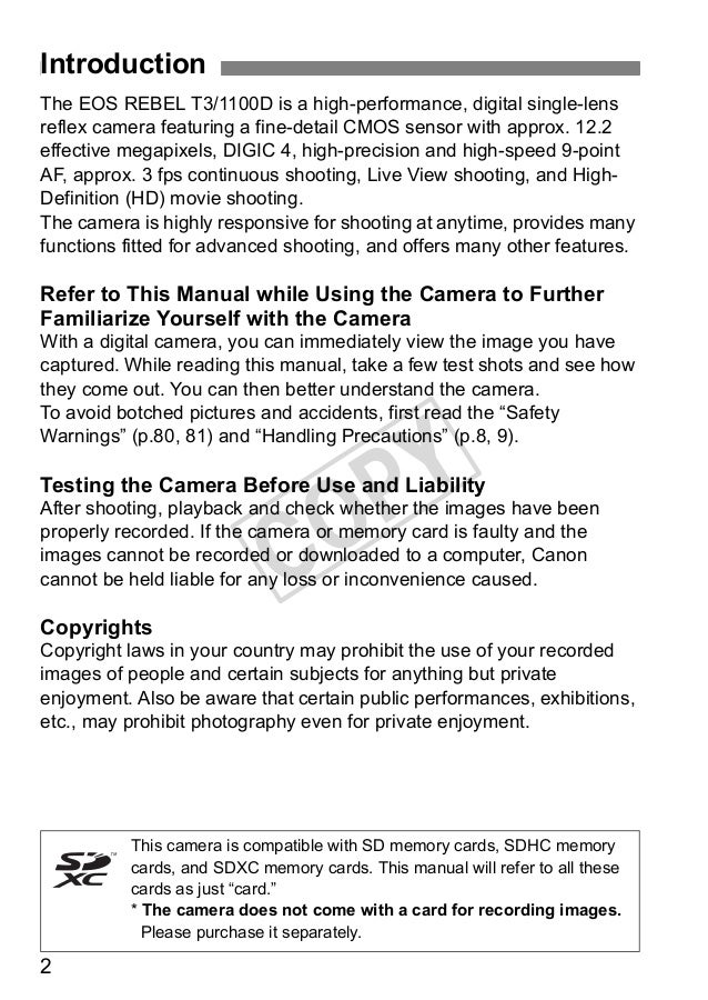 Manual for canon eos 1100d Manual for canon eos 1100d