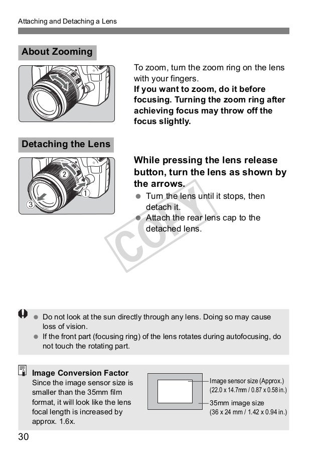 Canon Eos Rebel Owners Manual