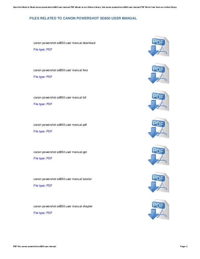 Canon powershot-sd850-user-manual