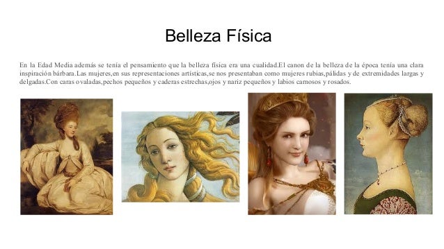 Canon de belleza. edad media, renacimiento y barroco