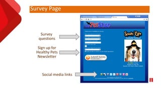 Survey Page
Pageflex Confidential 22
Survey
questions
Sign up for
Healthy Pets
Newsletter
Social media links
 