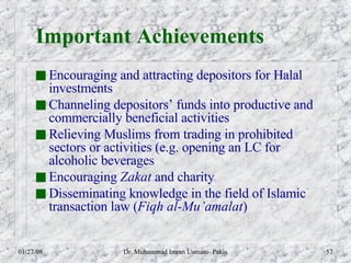 Important Achievements   <ul><li>Encouraging and attracting depositors for Halal investments </li></ul><ul><li>Channeling ...