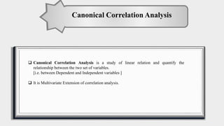 Canonical correlation analysis() | PPT