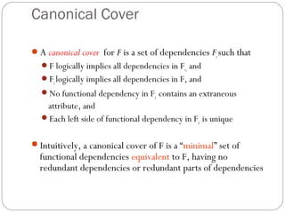 DBMS Canonical cover | PPT