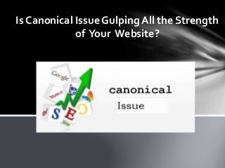 Is Canonical Issue Gulping All the Strength
of Your Website?
 