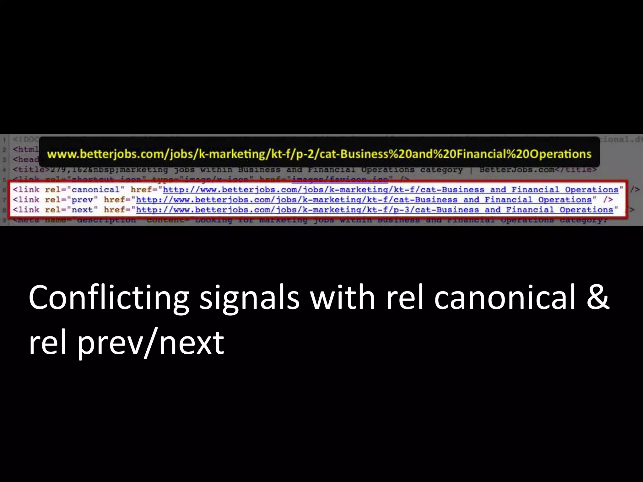 View All Pagination Requirements

               Annotations:
               • pages 2-N specify View All as rel
 View All        canonical target

               • View All page must load fast

               • View All contains all data in the
                 series
    pp. 2-N
 