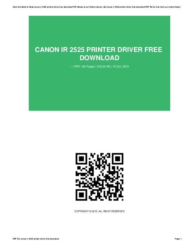 Canon Ir 2525 Printer Driver Free Download