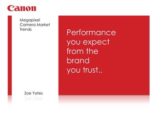 Megapixel Camera Market Trends   Performance you expect from the brand  you trust.. Zoe Yates 