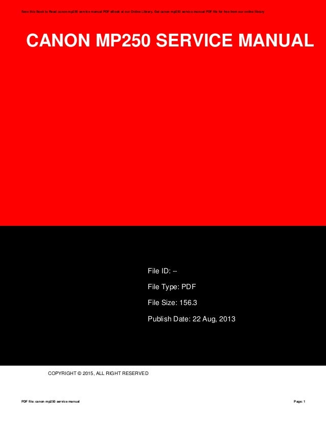 canon mp250 service manual