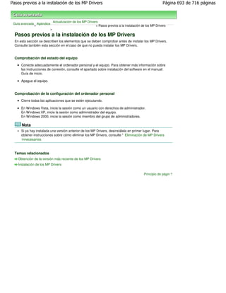 Canon mp270 mp250 series es