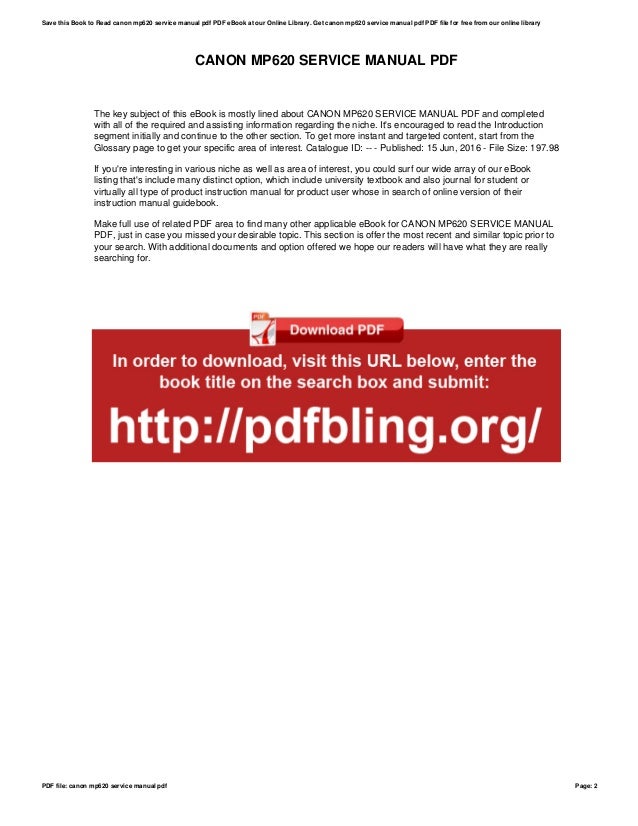 Canon Mp620 Service Manual Pdf