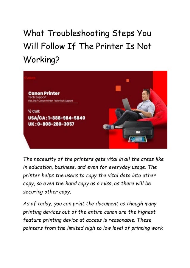 What Troubleshooting Steps You Will Follow If The Printer Is Not Working?