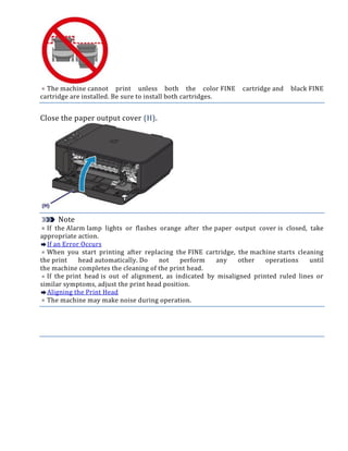 Manual Canon pixma mg3500 how to change ink | PDF