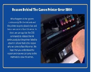 Fix Canon Printer Error 5B00 