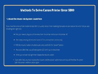 Fix Canon Printer Error 5B00 