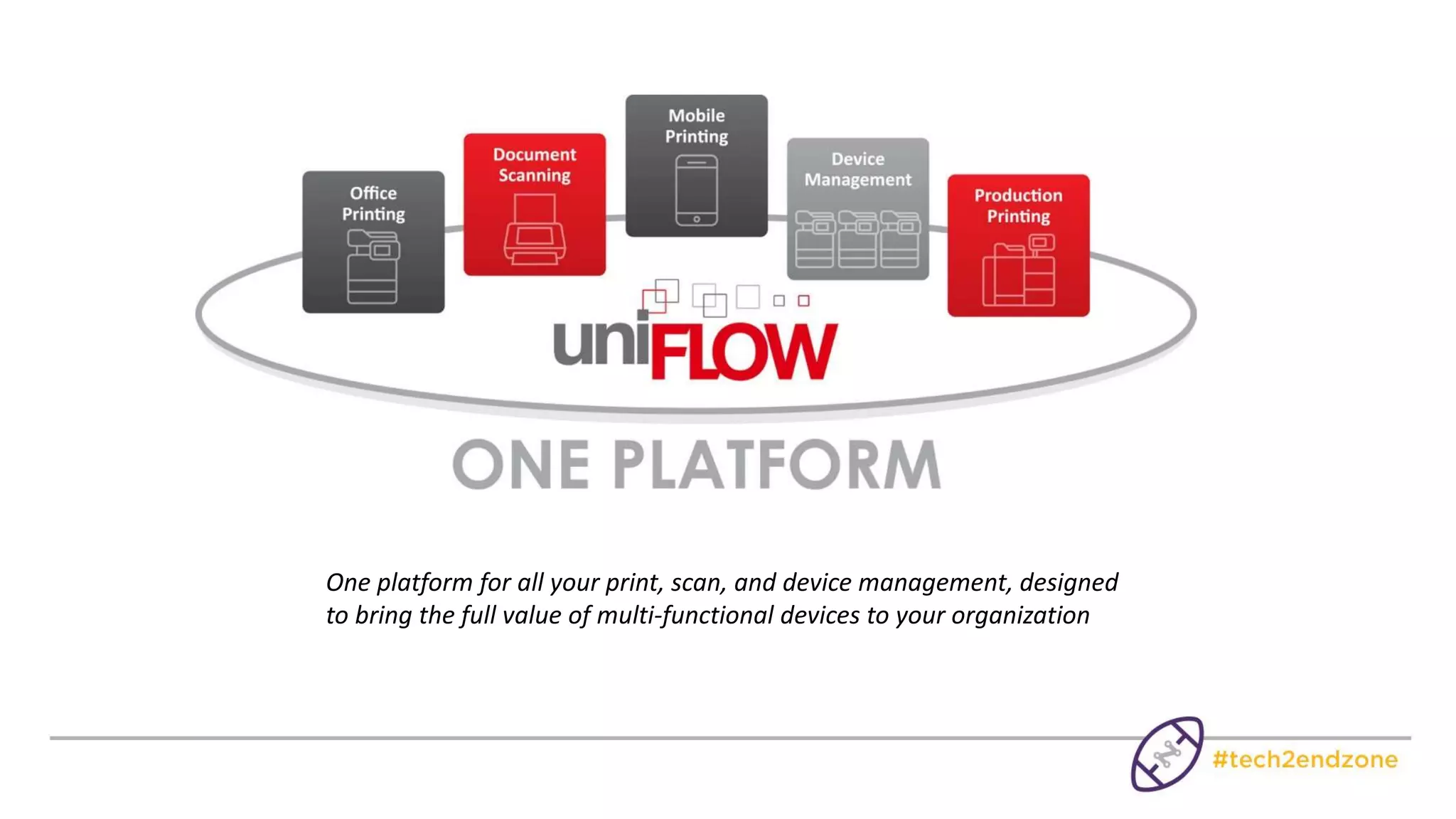 One platform for all your print, scan, and device management, designed
to bring the full value of multi-functional devices to your organization
 